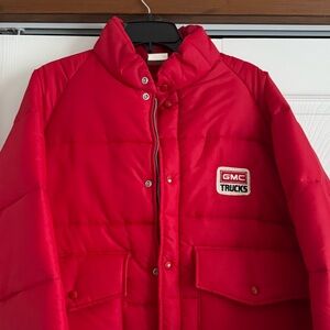 Mens Vintage Red GMC Puffer Jacket
